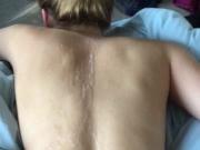 Filling her back with a lot of cum