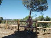 jerking off in city viewpoint