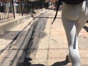 Skinny teen ass in leggings jiggle part 1