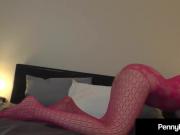 4 Eyed Penny Pax Bangs Her Wet Pussy In Pink Body Stocking!