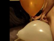 Balloon inflate fetish humping cum