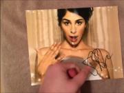 Cum Tribute on Sarah Silverman Autographed Picture