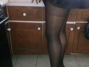 Pantyhose in the kitchen