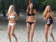 beautiful sexy russian girls dancing on the beach