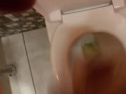 a few cumshots in the public toilet