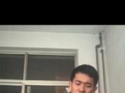 Uncut Asian hunk jerks and cums