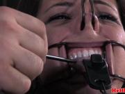 Bastinado disciplined submissive is nosehooked