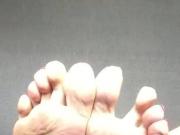 Cd POV naked soles & foot with red toe nails again