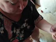 She takes a deep blowjob and gets a mouthful of cum 10
