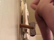 Fag fuck his open hole with dildo