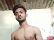Indian Stud stripping off and jerking for a video call