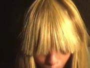 Hotwife with a blonde wig enjoys sucking a BBC