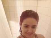 Redhead in shower