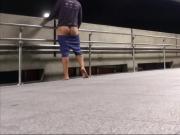 stripping clothes and enjoying the subway station