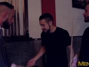Men in suits hook up in the club for some deep anal sex