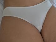 Tight White panties and exposed pussy