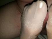 Footjob in Couture Ultra Gloss Stockings