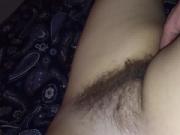 Teasing hairy pussy