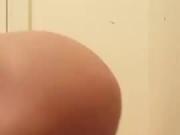 Aura - petite GA redbone sliding on a shower dildo
