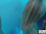 Pierced Olivia Austin washes off after a long day