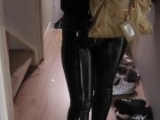 Some Sexy latina in Tight leather leggings