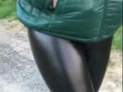 Milf with tight leather legging showing her horny big ass!!!