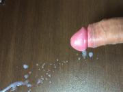 Under curved cock cumshot On desk