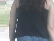 Bubble butt teen in cut off shorts