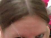 Cumshot in her slutty face!