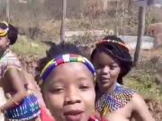Busty Zulu girls dancing topless selfie
