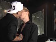 Cock hungry homosexuals have anal sex in public restroom