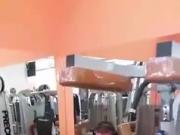 Bulgarian bodybuilder Keorgi Kiriakov training in gym