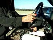 White Lace Out Driving the on Freeway