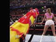 WWE - Stacy Keibler in white shorts sprayed by super soaker