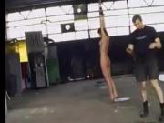 Thin girl tied and bullwhipped cruelly