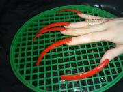 Hook red extreame long nails Lady L video short version