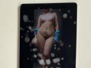 Cum tribute over sexy body and cute tits