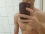 Asia Boy Wank his Nice Cock in Public Toilett