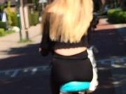 cycling blond girl