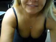 One cute fluffy webcam MILF off her big natural tits