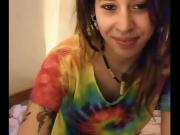 Dreadlocked Crusty Playing with her Body no sound