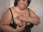 Sexy BBW granny with big tits and belly
