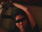 Asian Teen Blindfolded & Cuffed to bed BJ