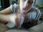 Cute girl giving head and wants facial