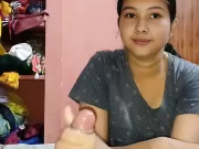 Special Massage and Handjob by My Cute Stepsister