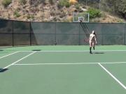 Topless tennis with Dani Daniels & Cherie DeVille