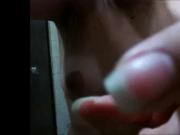 Girl playing with her hard nipples and playing with herself