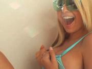 blonde gives herself multiple orgasms