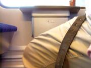 big Balls in Suburban Train - long uncut Foreskin