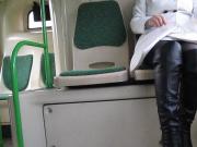 Flsshing stockings in a bus